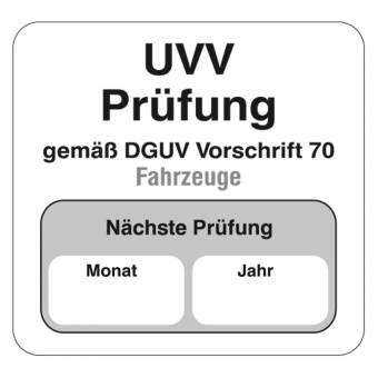 Aufkleber UVV Prüfung