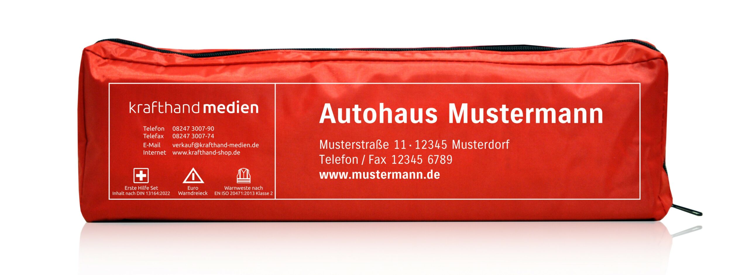 Holthaus Mini 3in1 KFZ Auto Verbandtasche + Warndreieck + Warnweste Din  13164