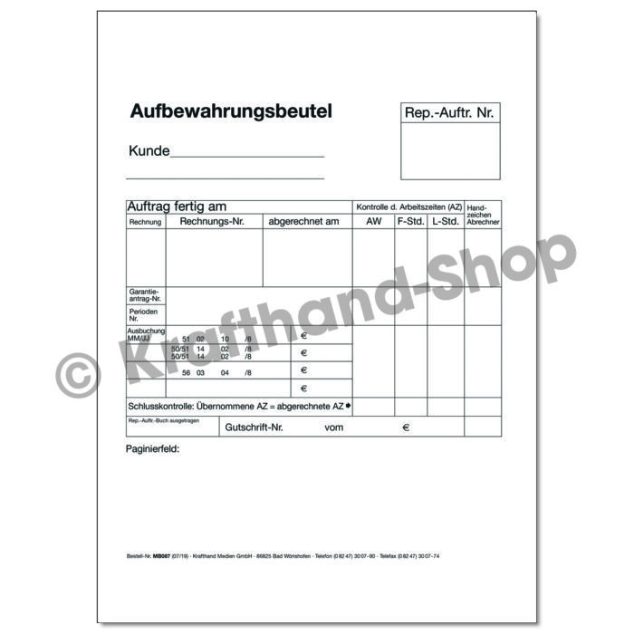 Aufbewahrungsbeutel für Fahrzeugpapiere und -schlüssel DIN B5