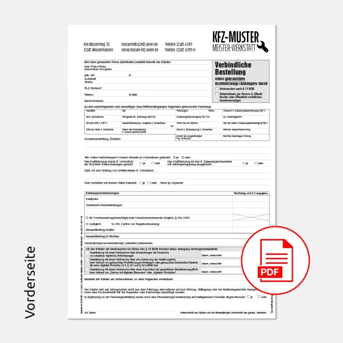 Gebrauchtwagenbestellung PDF